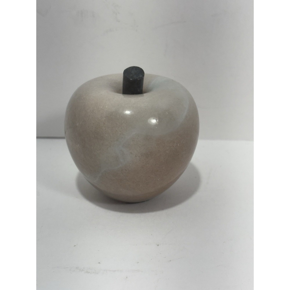 Hallmark Alabaster Marble Light Ivory White Pink APPLE Paperweight Vintage